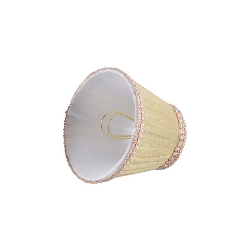 Aspen Creative 33002 Small Pleated Empire Shape Chandelier Clip-On Lamp Shade, Gold, 3" Top x 5" Bottom x 4" Slant, 1 Pack - Image 3